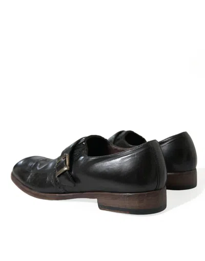 Shop Dolce & Gabbana Elegant Black Leather Moccasins Dress Men's Shoes