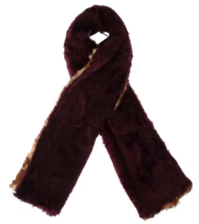 Shop Dolce & Gabbana Exquisite Leopard Print Lambskin Fur Women's Scarf In Purple