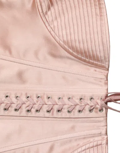Shop Dolce & Gabbana Elegant Pink Lace-up Corset Women's Belt