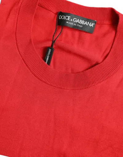 Shop Dolce & Gabbana Silk Red Crew Neck Women's Top