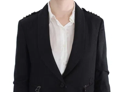 Exte Stretch Gold Studded Short Jacket In Gray