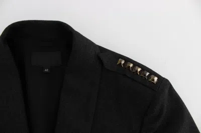 Shop Exte Elegant Gray Gold-buttoned Blazer Women's Jacket
