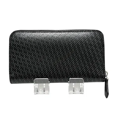 Shop Fendi Zucchino Black Leather Wallet  ()
