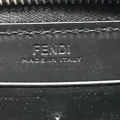 Shop Fendi Zucchino Black Leather Wallet  ()