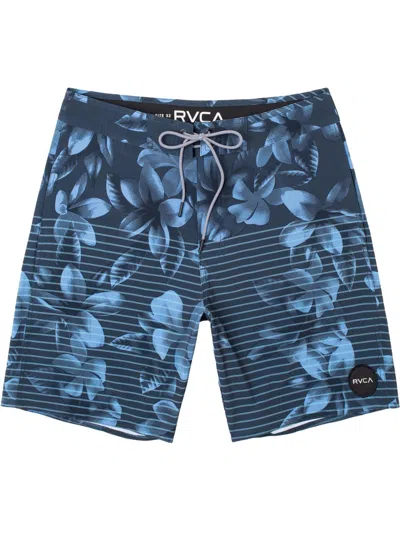 Shop Rvca Curren Mens Floral Board Shorts Swim Trunks In Blue