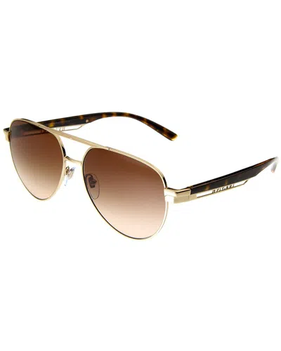 Shop Bulgari Unisex Bv6189 58mm Sunglasses In Gold