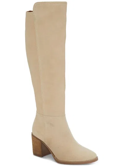 Shop Lucky Brand Bonnay Womens Leather Stacked Heel Knee-high Boots In Multi