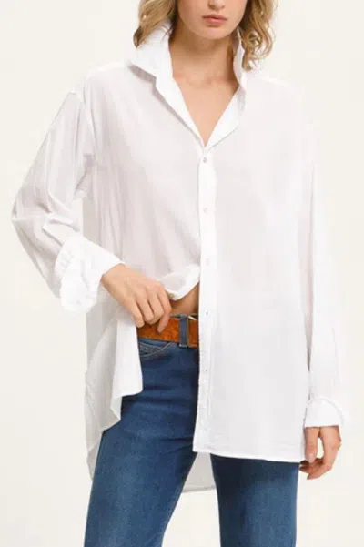 Shop Cali Dreaming Collared Boy Shirt In White