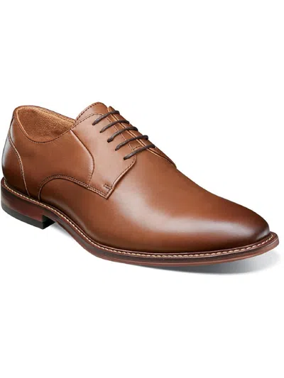 Shop Stacy Adams Mens Leather Dressy Oxfords In Gold