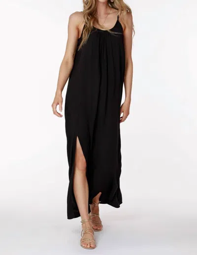 Shop Bobi Split Hem Maxi Dress In Black