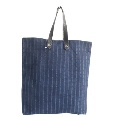 Shop Hermes Hermès Ahmedabad Navy Cotton Tote Bag ()