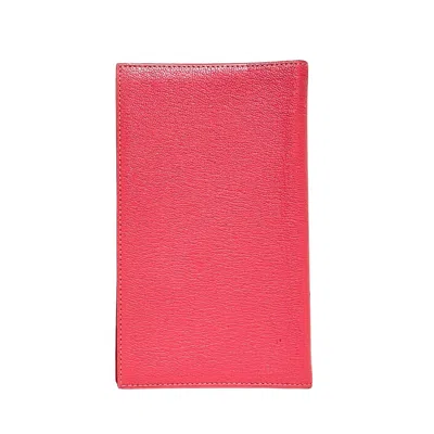 Shop Hermes Hermès Vision Red Leather Wallet  ()