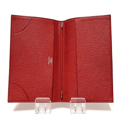 Shop Hermes Hermès Vision Red Leather Wallet  ()