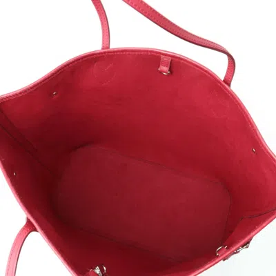 Pre-owned Louis Vuitton Neverfull Mm Red Leather Tote Bag ()