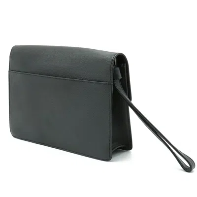 Pre-owned Louis Vuitton Taiga Black Leather Clutch Bag ()