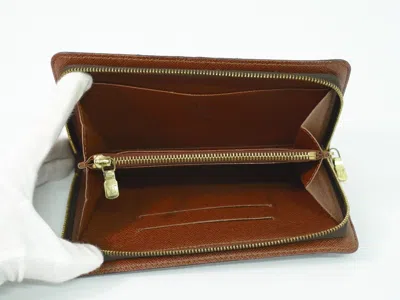 Pre-owned Louis Vuitton Zippy Brown Leather Wallet  ()