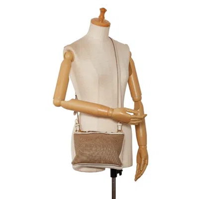 Shop Prada Beige Canvas Shoulder Bag ()