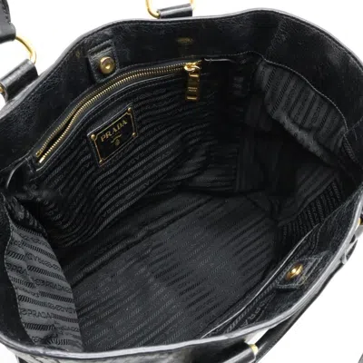 Shop Prada Black Leather Tote Bag ()