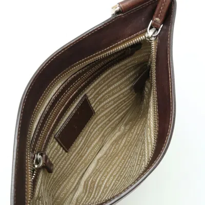 Shop Prada Logo Jacquard Beige Canvas Shoulder Bag ()