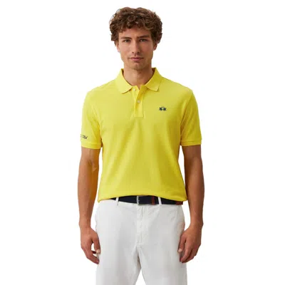 Shop La Martina Cotton Polo Men's Shirt In Yellow