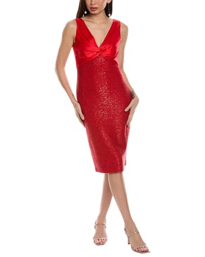 Shop St John Wool-blend Sheath Dress In Red