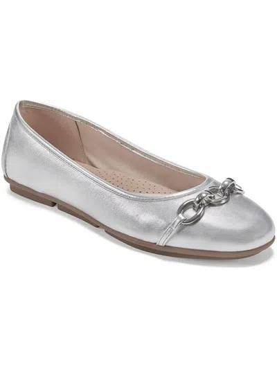 Shop Easy Spirit Brandi Womens Leather Chain Loafers In Silver