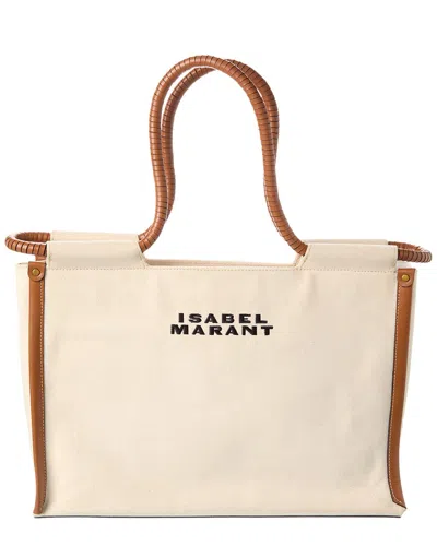 Shop Isabel Marant Toledo Canvas & Leather Tote In Brown