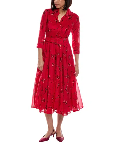 Shop Samantha Sung Avenue A-line Dress In Red