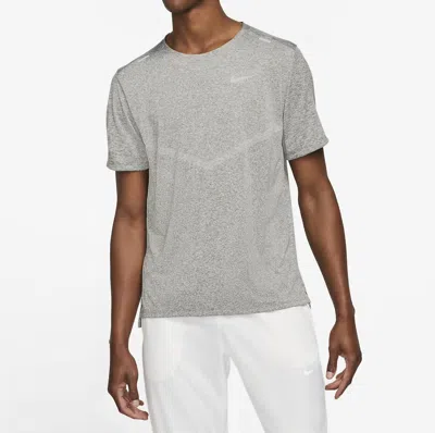 Shop Nike Men's Dri-fit Short-sleeve Running Top In Smoke Grey/heather In Multi