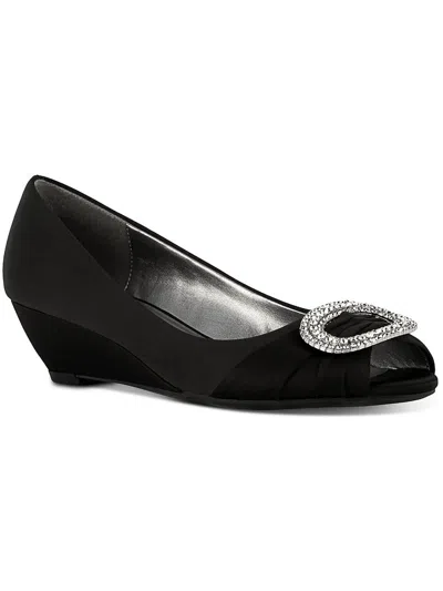 Shop Karen Scott Ramonaa Womens Satin Slip-on Loafers In Black