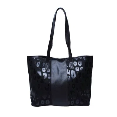 Shop Dani & Em Lorraine Leopard Print Tote Bag In Black