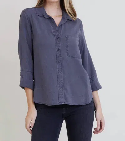 Shop Bella Dahl Shirt Tail Button Down In Silver Storm In Multi