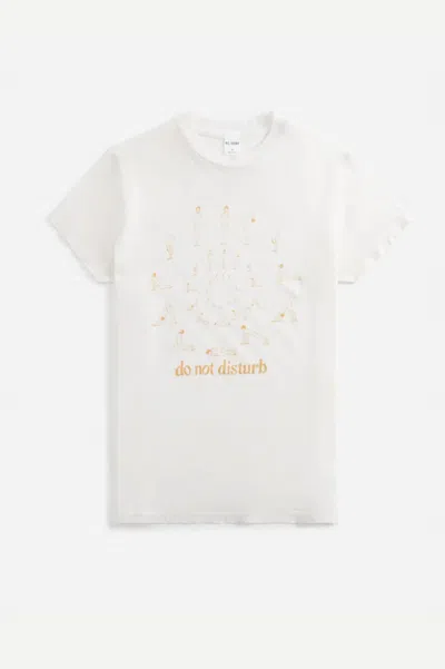 Shop Re/done Do Not Disturb 70s Loose Tee In Vintage White
