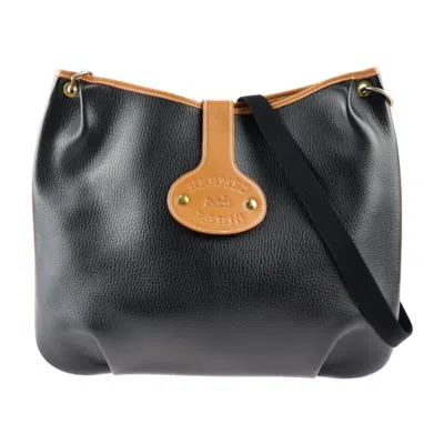 Shop Hermes Rodeo Leather Shoulder Bag () In Black