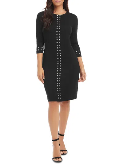 Shop Karen Kane Womens Jersey Knee Length Midi Dress In Black