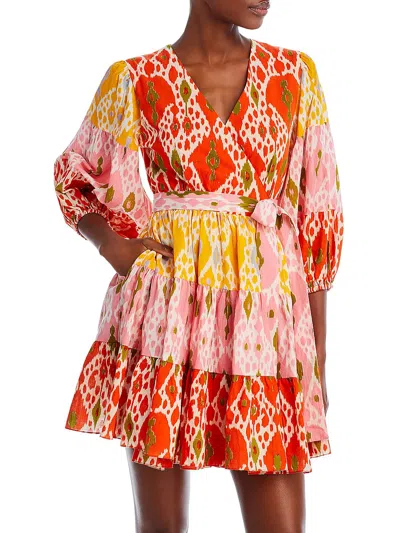 Shop Charina Sarte Alhambra Womens Wrap Short Wrap Dress In Multi
