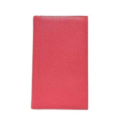Shop Hermes Vision Leather Wallet () In Red