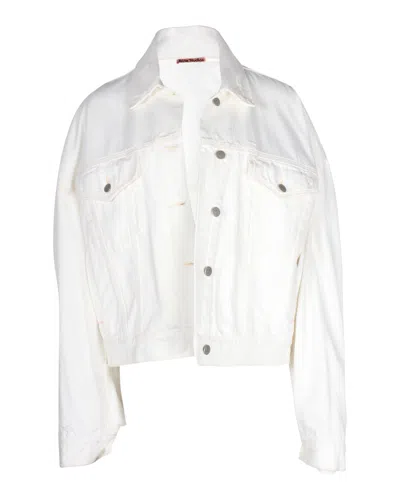 Shop Acne Studios Denim Jacket In White Cotton