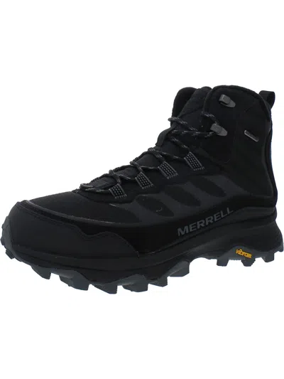 Shop Merrell Moab Speed Mens Suede Lace Up Hiking Boots In Black