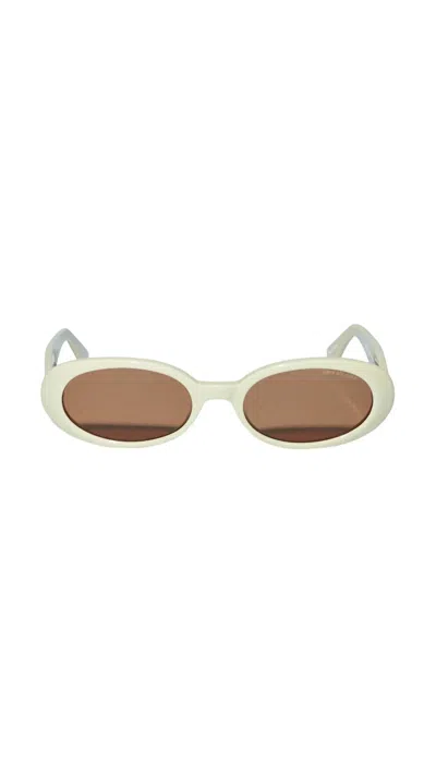 Shop Dmy By Dmy Valentina Oval Sunglasses In Ivory In Multi