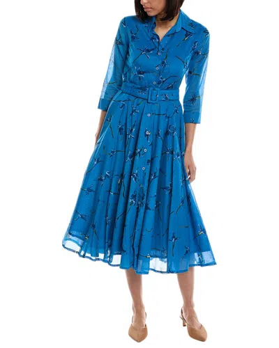 Shop Samantha Sung Avenue A-line Dress In Blue