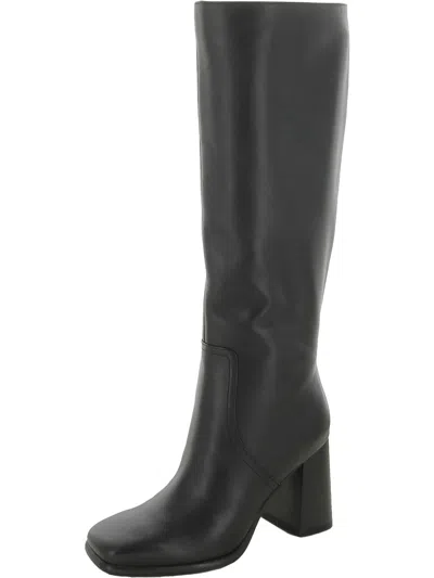 Shop Marc Fisher Dacea Womens Leather Square Toe Knee-high Boots In Black