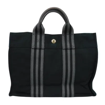 Shop Hermes Herline Cotton Tote Bag () In Black