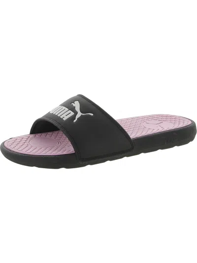 Shop Puma Cool Cat Womens Faux Leather Logo Pool Slides In Multi
