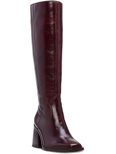 Shop Vince Camuto Sangeti Womens Leather Dressy Knee-high Boots In Brown
