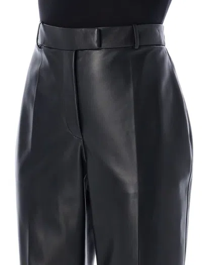 Shop Ferragamo Leather Pants In Black