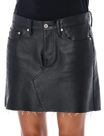 Shop Junya Watanabe Mini Skirt Eco Leather In Black