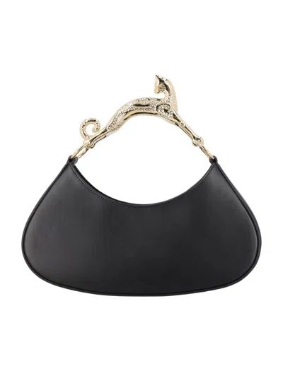 Shop Lanvin Hobo Cat Bolide Leather Bag In Black