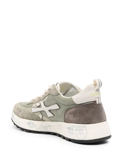 Shop Premiata Nous 6655 Panel Leather Sneakers With Logo