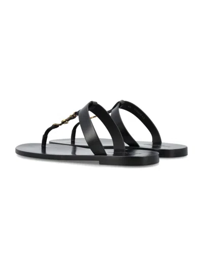 Shop Saint Laurent Cassandre Slide In Black